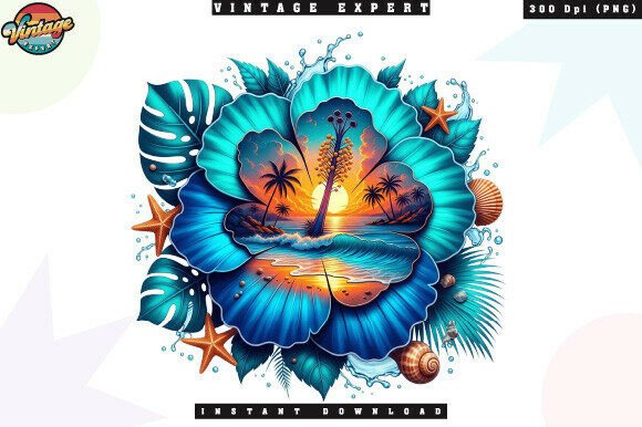 Download Tropical Sunset Hibiscus Flower PNG - Tropical Collection