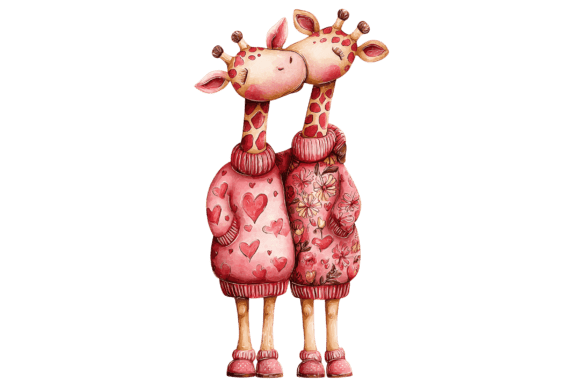 Download Whimsical Giraffe Couple PNG - Whimsical giraffe Collection