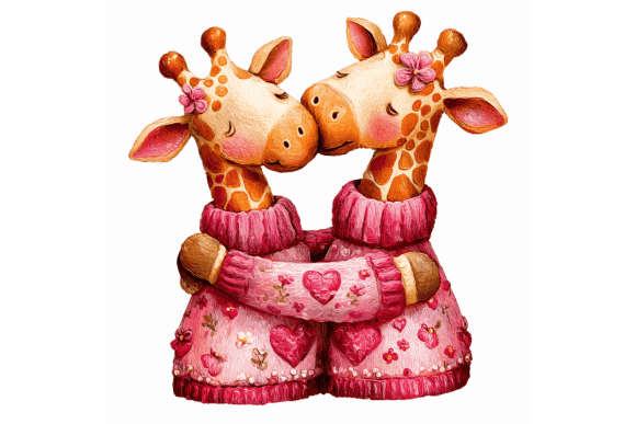 Download Whimsical Giraffe Couple PNG - Whimsical giraffe Collection
