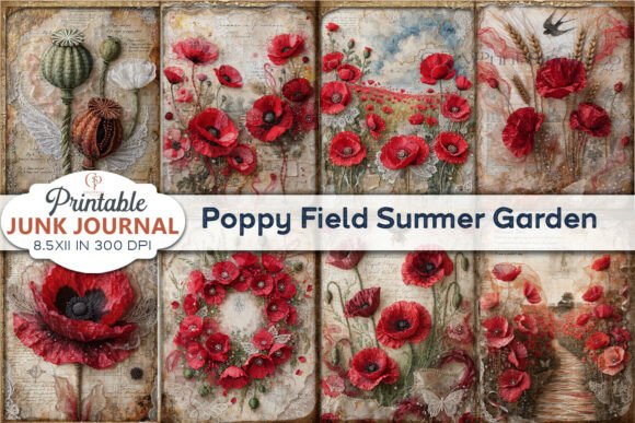 Download Poppy Field Summer Garden Junk Journal - Garden Collection