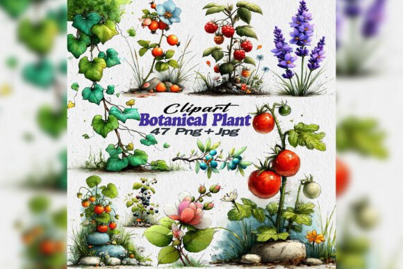 Download Watercolor Botanical Garden Herbs PNG - Garden Collection