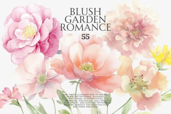 Download Blush Garden Romance Clipart Set - Garden Collection