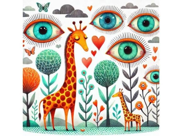 Download Whimsical Giraffe Expressing Love in Sur - Whimsical giraffe Collection