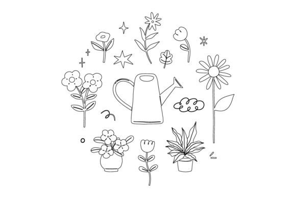 Download Lined Flower Nature Vases Garden Element - Garden Collection