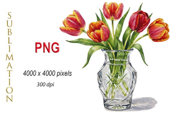 Download Watercolor Tulips, Flower Bouquet PNG - Flower bouquet png Collection