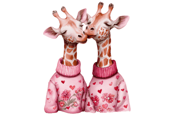 Download Whimsical Giraffe Couple PNG - Whimsical giraffe Collection