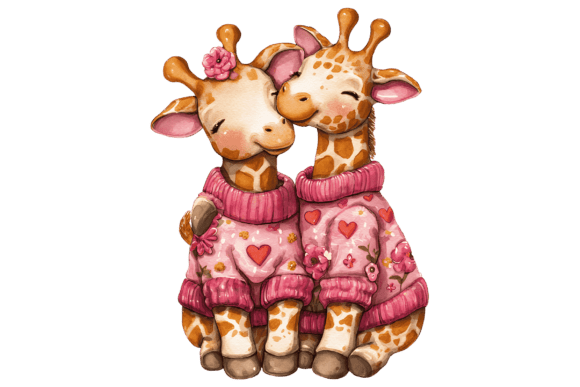 Download Whimsical Giraffe Couple PNG - Whimsical giraffe Collection