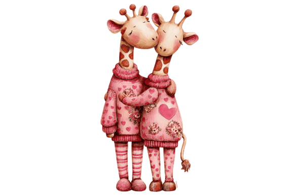 Download Whimsical Giraffe Couple PNG - Whimsical giraffe Collection