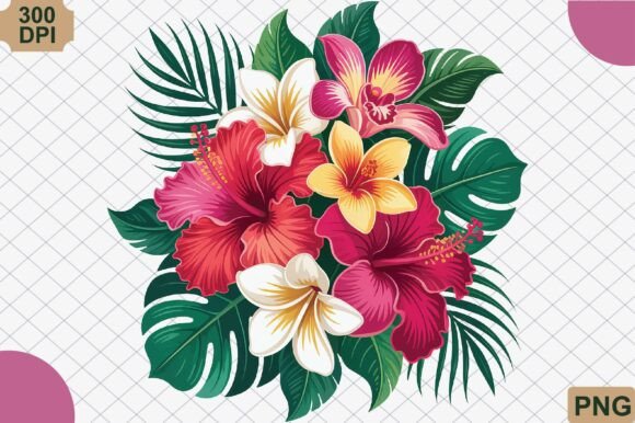 Download Tropical Flower Bouquet PNG - Tropical Collection