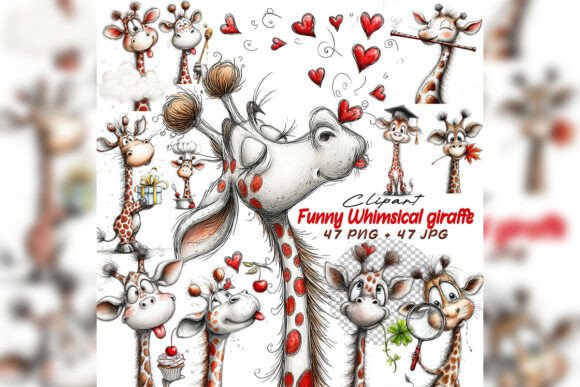 Download Whimsical Giraffe Clipart Set - Whimsical giraffe Collection