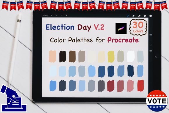Download Procreate Color Palettes-Election Day V2 - Election day Collection